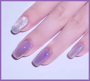 Milk Tea Crystal Stone Cat Eye Nail Polish