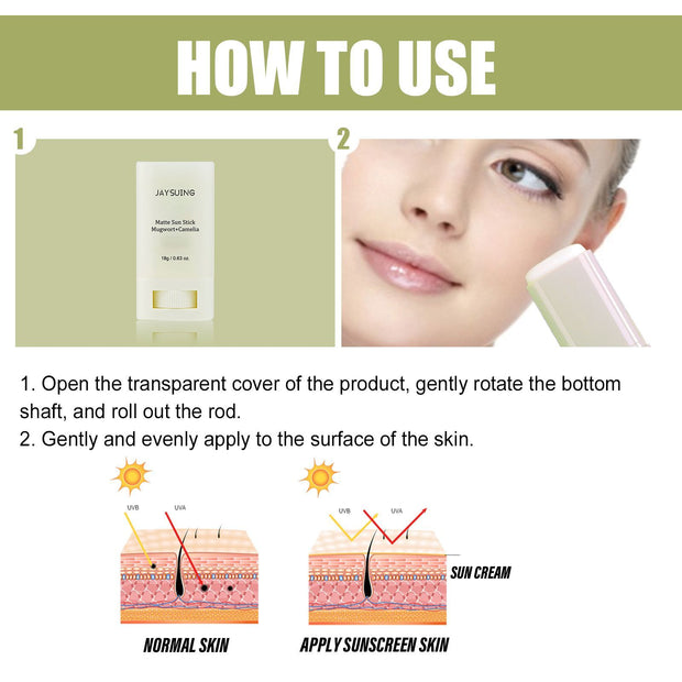 Jaysui Matte Protective Stick Protects UV Rays,  Refreshing Skincare Cream For Summer